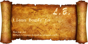 Liess Bogáta névjegykártya